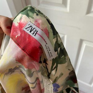 PAINTED FLORAL ZARA MID-LENGTH SKIRT| FLORAL PATTERN SUMMER SKIRT| FLOWY SKIRTS